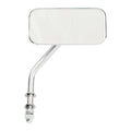 Small rectangular mirror. short stem, chrome
