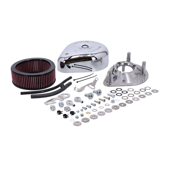 S&S, teardrop air cleaner assembly. Chrome — 04-06 XL Sportster with S&S E/G carburetor (NU)