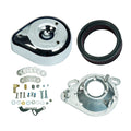 S&S, teardrop air cleaner assembly. Chrome — 84-92 Big Twin; 86-90 XL Sportster (NU). With S&S Super E/G carburetor
