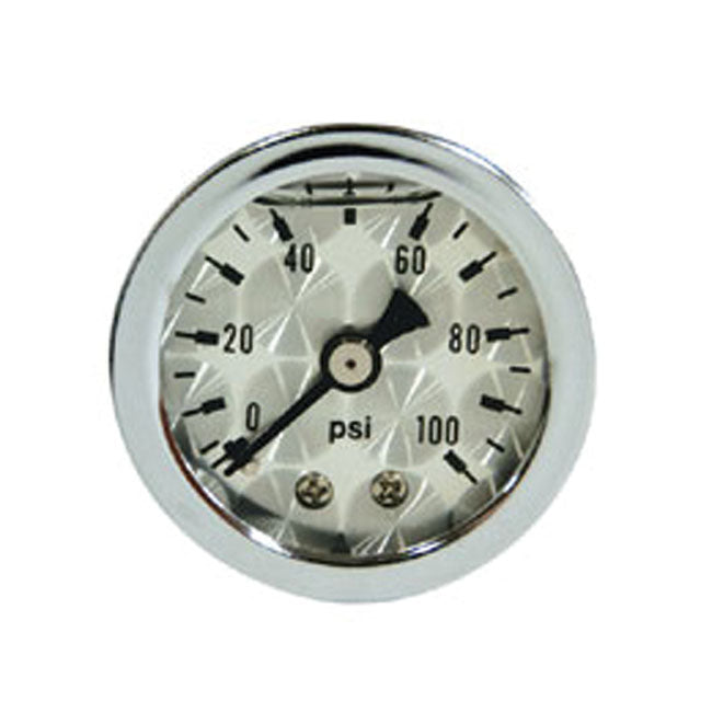 Oil pressure gauge, ''Engine-Turned'' face. 0-100 PSI