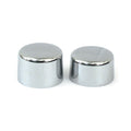 Front axle nut cap kit. Chrome — 72-96 FL; FLT/Touring; FXWG; Softail; 88-94 FXR; 88-91 XL Sportster (NU)