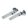 ''Ribbed'' foot peg set. Clamp-on. Chrome