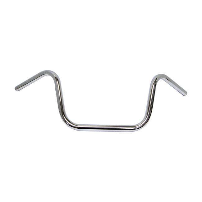 Apehanger handlebar, 10" rise, 1" chrome — Pre-81 H-D with 1" I.D. risers
