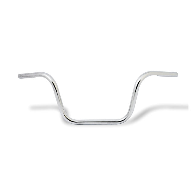 Apehanger handlebar, 10" rise, 1" chrome — 82-22 H-D (Excl. 08-22 e-throttle) with 1" I.D. risers (NU)