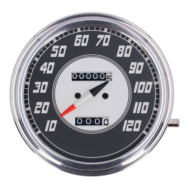 FL speedometer, ''46-47 face'', silver/black. 1:1 mph