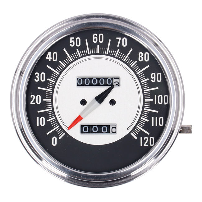 FL speedometer, ''68-72 face'', black/silver. 2:1 mph