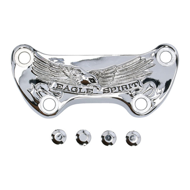 Handlebar top clamp, without skirt — Various 73-23 Big Twin; XL Sportster (Excl. FLT/Touring). With 1" diameter bars