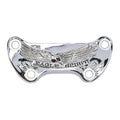 Handlebar top clamp, without skirt — Various 73-23 Big Twin; XL Sportster (Excl. FLT/Touring). With 1" diameter bars