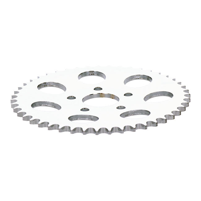 Rear sprocket, chrome. 47t — 73-85 4-speed Big Twin; 79-81 XL Sportster (NU)