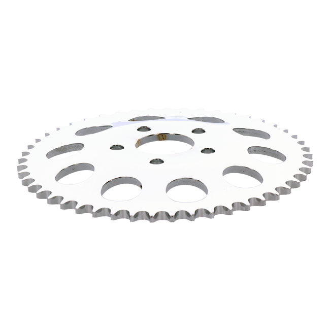 Rear sprocket, chrome. 49t — 82-85 FXR; 73-99 style offset chop (NU)