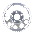 Rear sprocket, chrome. 49t — 82-85 FXR; 73-99 style offset chop (NU)
