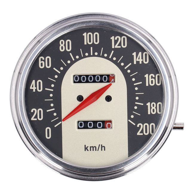 FL speedometer, ''62-67 electra face'', black/gold. 2:1 kmh
