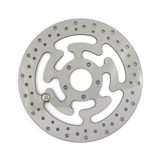 Brake rotor, left front. Polished stainless