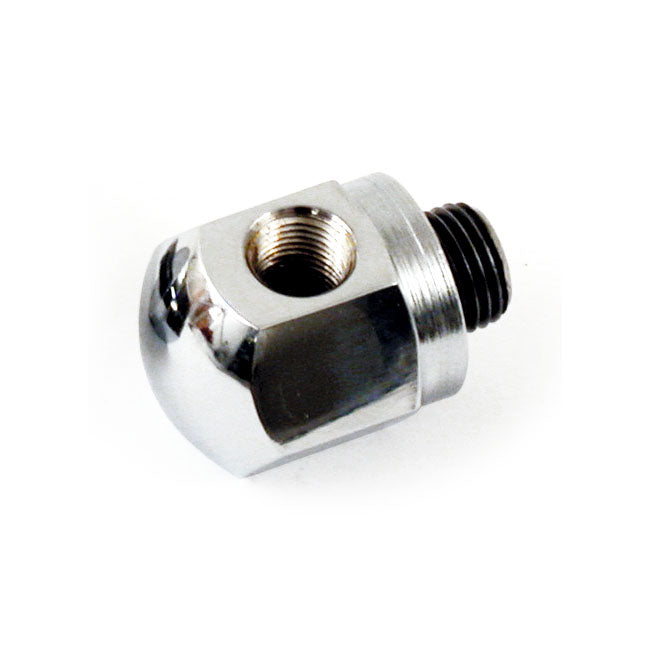 Rocker box oil gauge fitting. Chrome — 71-84 Big Twin; 71-85 XL Sportster (NU)