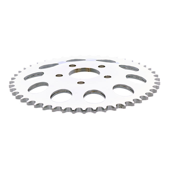 Rear sprocket, chrome. 47t — 82-85 FXR; 73-99 style offset chop (NU)