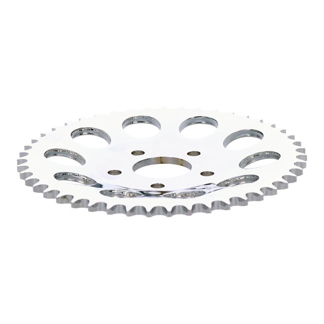 Rear sprocket, chrome. 47t — 82-85 FXR; 73-99 style offset chop (NU)