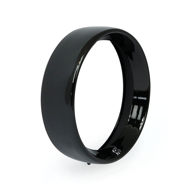 Recessed trim ring. 7" headlamp. Gloss black — 94-17 (NU) FLS/S/TF/TFB/TFBS; FLSTN; 15-24 FLRT Freewheeler Trike