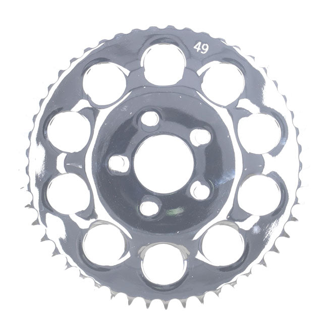 Rear sprocket, chrome. 49t — 82-85 XL Sportster (NU)