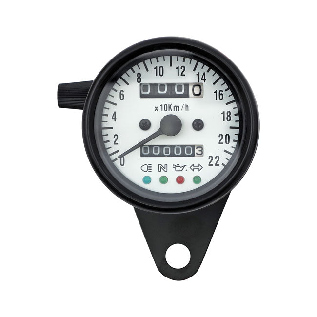 LED mini speedo 2:1 kmh. Black with white face plate