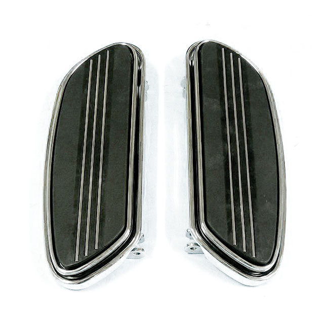 Runway rider floorboards, std. length. Chrome
