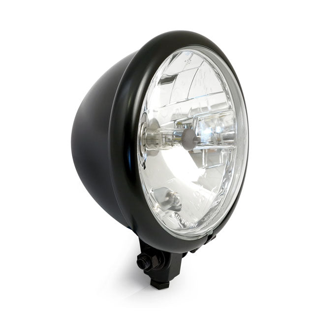 Bates style 5-3/4" prismic H4 headlamp. Black