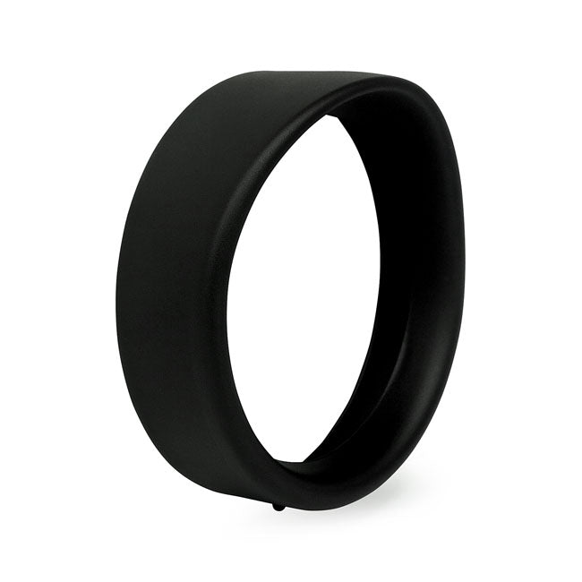 Recessed trim ring with visor. 7" headlamp. Black wrinkle — 12-16 (NU) Dyna FLD; 94-24 Road King; 83-13 (NU) Touring (Excl. FLT & FLTR with dual headlamps); 06-13 (NU) Trikes; 86-17 (NU) FLST models with ''Freight Train Headlight Nacelle''