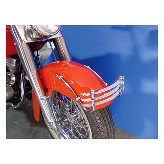 Front fender rail ''cheese grater''. Chrome
