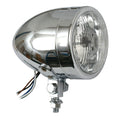 Long bullet 4" H4 headlamp. no visor. Chrome