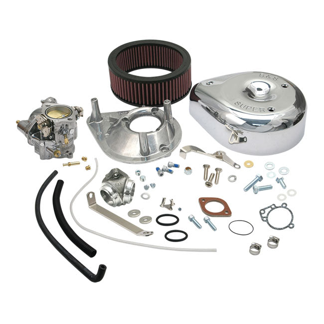 S&S, Super E carburetor kit — 57-78 XL Sportster (NU) with o-ring heads.  For L78-85 XL add 1 X 510565 adapter rings.