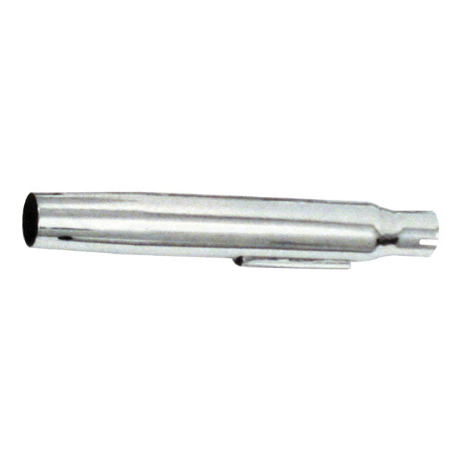 Paughco, replacement slip-on muffler. Tapered. Chrome
