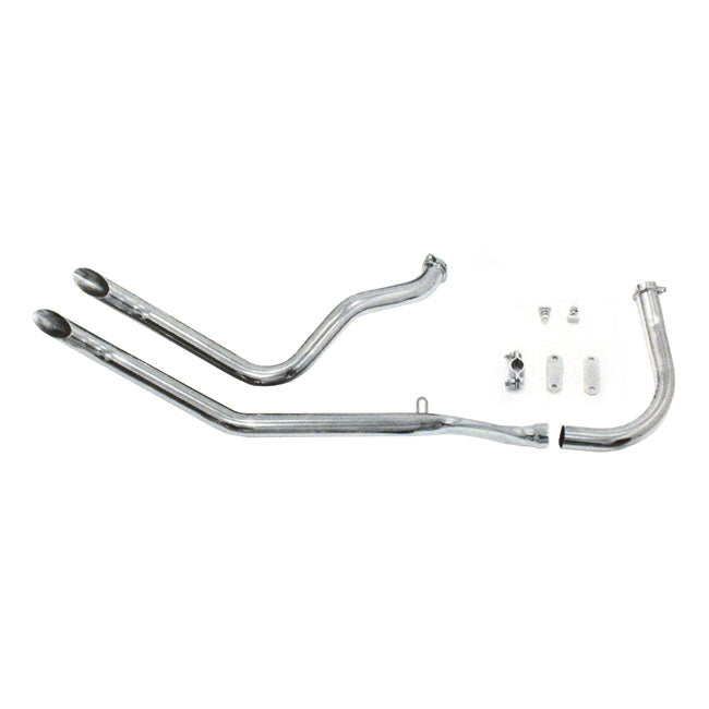 Paughco, Upswept head pipes - Gooseneck. over Transmission — 70-84 Shovel with rigid frame (NU)
