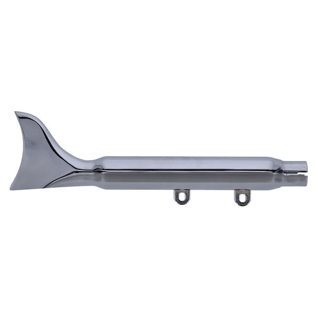 Paughco, Replacement muffler. Fishtail. Chrome — 95-99 FLSTF Fat Boy; 93-96 FLSTN Nostalgia. With stock shotgun headers (NU)