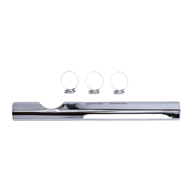 Paughco, Heatshield front-low notched. Chrome