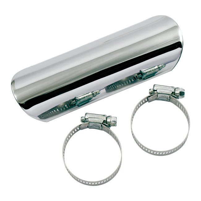 Paughco, Straight Heatshield / boot guard. 6". Chrome