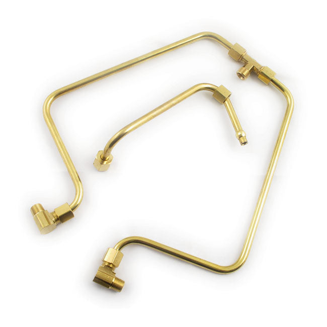 Paughco, ''Old STF'' dual rocker box oil lines. Brass — 66-84 Shovelhead (NU)
