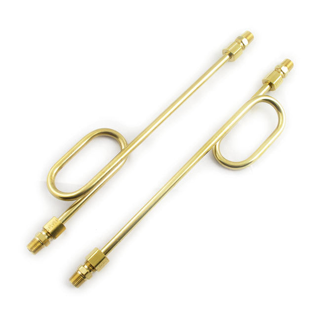 Paughco, ''Old STF'' dual rocker box oil lines. Brass — 57-85 XL Sportster (NU)