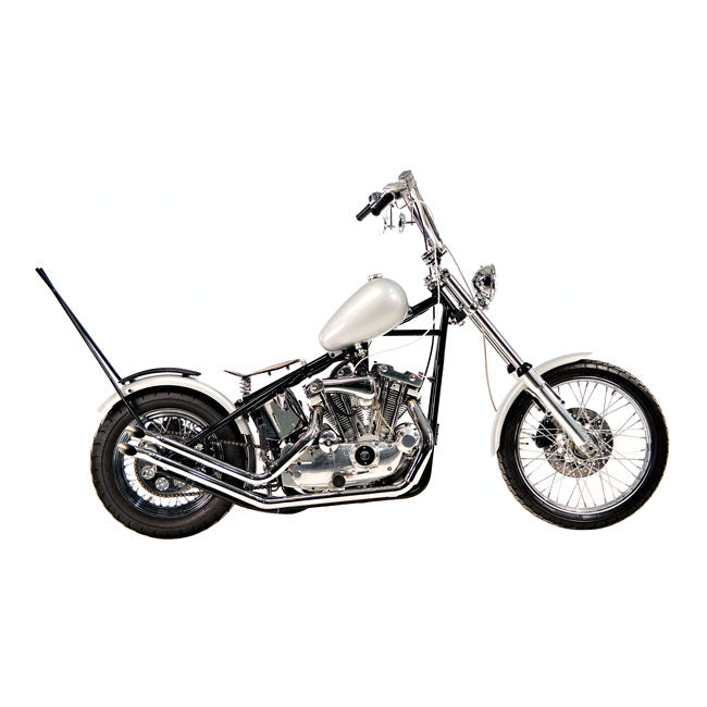 Paughco, Upswept drag pipes. Gooseneck. Chrome — 57-85 XL Sportster with rigid frame (NU)