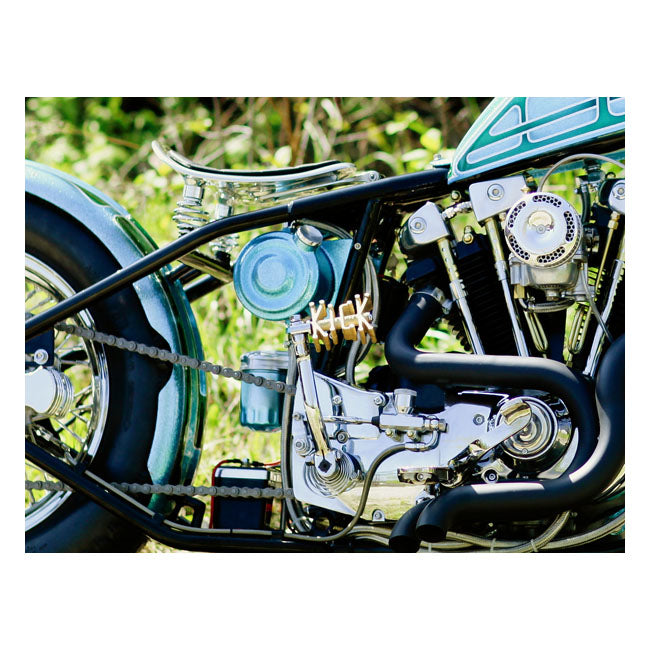 Paughco, ''Old STF'' brass kick pedal. Clear