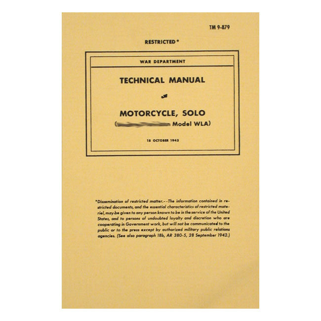 Service manual, war dep. WLA solo