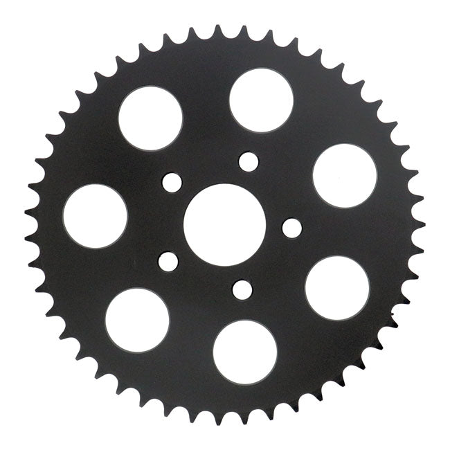 Rear sprocket, black. 47t — 73-85 4-speed Big Twin; 79-81 XL Sportster (NU)