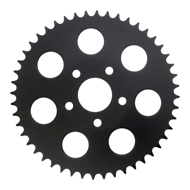 Rear sprocket, black. 48t — 73-85 4-speed Big Twin; 79-81 XL Sportster