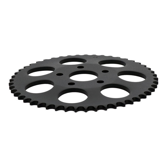 Rear sprocket, black. 49t — 73-85 4-speed Big Twin; 79-81 XL Sportster (NU)