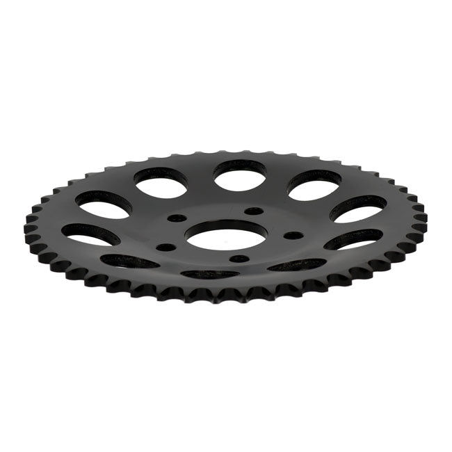 Rear sprocket, black. 47t — 82-85 FXR; 73-99 style offset chop (NU)