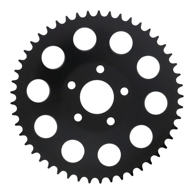Rear sprocket, black. 49t — 82-85 FXR; 73-99 style offset chop (NU)