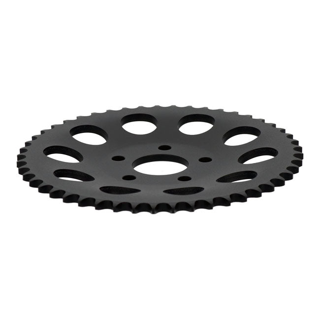 Rear sprocket, black. 49t — 82-85 FXR; 73-99 style offset chop (NU)