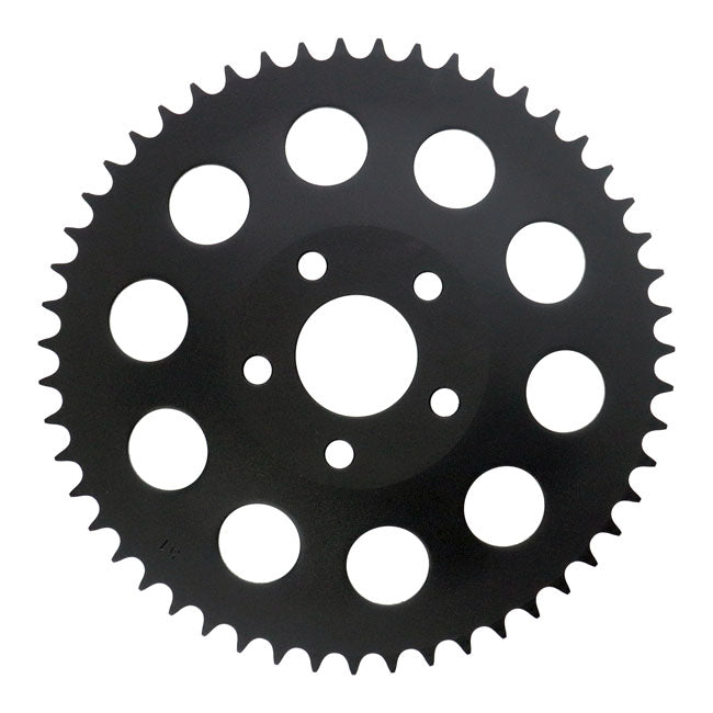 Rear sprocket, black. 51t — 82-85 FXR; 73-99 style offset chop (NU)