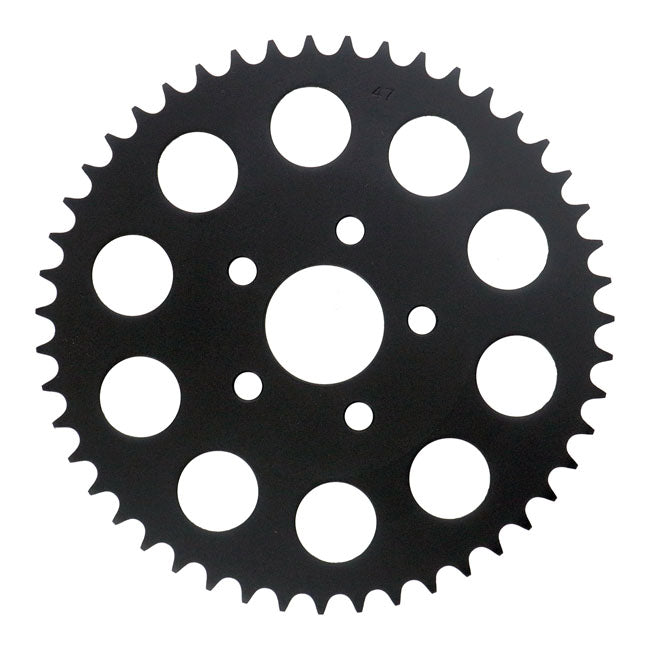 Rear sprocket, black. 47t — 82-85 XL Sportster (NU)