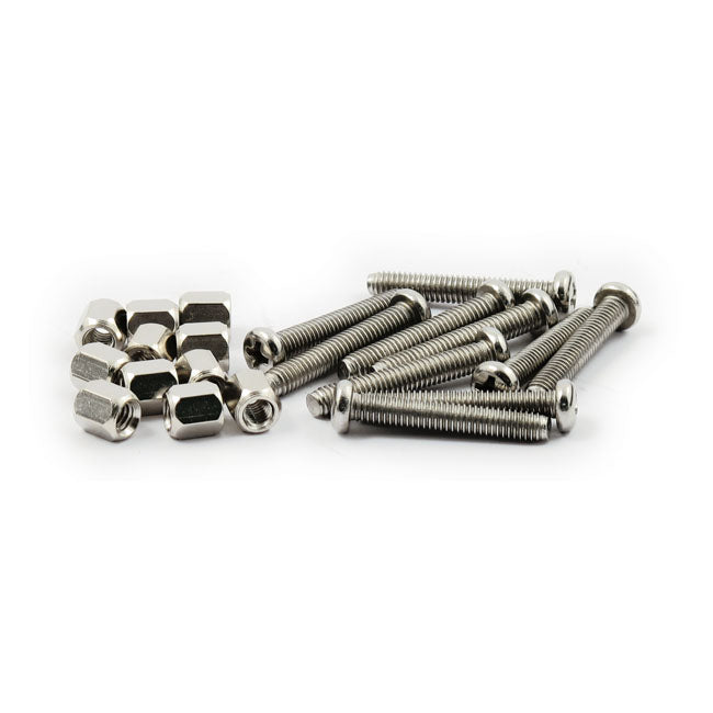 Trim ring screw kit, for Bates style headlamps. Chrome