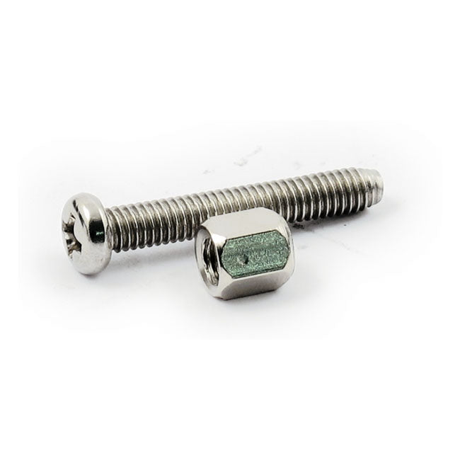 Trim ring screw kit, for Bates style headlamps. Chrome