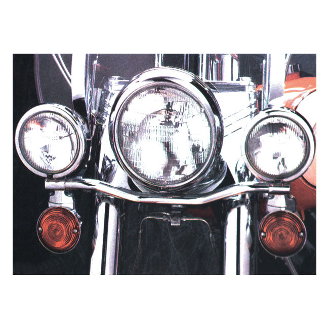 Spotlamp/passing lamp mount bar. Chrome — 68-84 FL; FLH (NU)